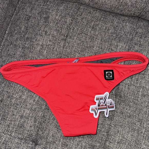 Jolin Brazil swim bottoms size large nwt in strawberry pink - Picture 4 of 5